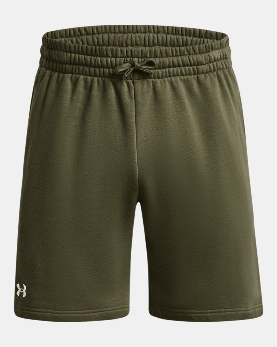Herren UA Rival Fleece Shorts, Green, pdpMainDesktop image number 4